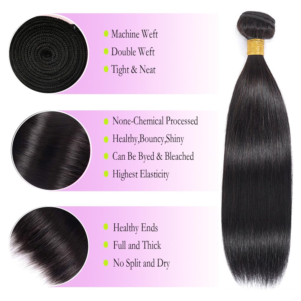 EWOSS 20 inch straight bundles laid flat for smooth color matching