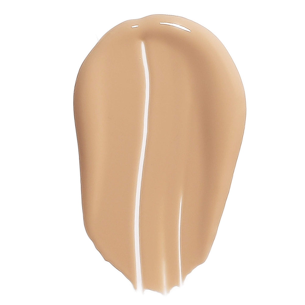 EXA Beauty foundation swirl demonstrates buildable coverage and silky semi-satin finish