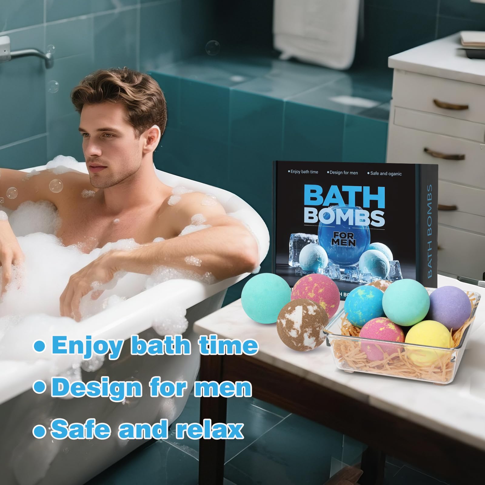 Excalla bath bomb teak for a woody, soothing fragrance experience