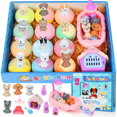 Excalla bath bombs 12-pack with toy inside offering surprise playtime during bath
