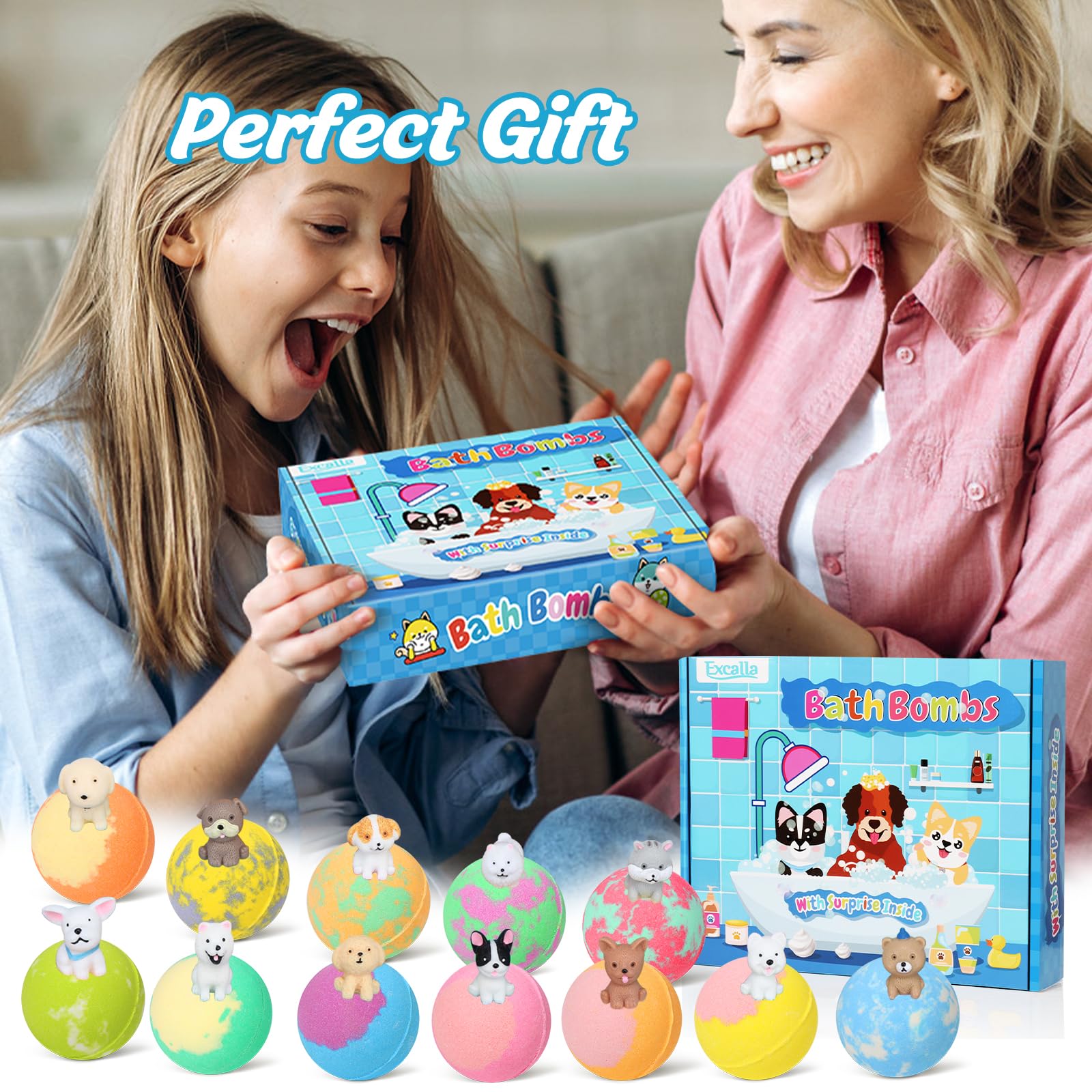 Excalla gift-ready packaging makes a delightful kid's bath gift