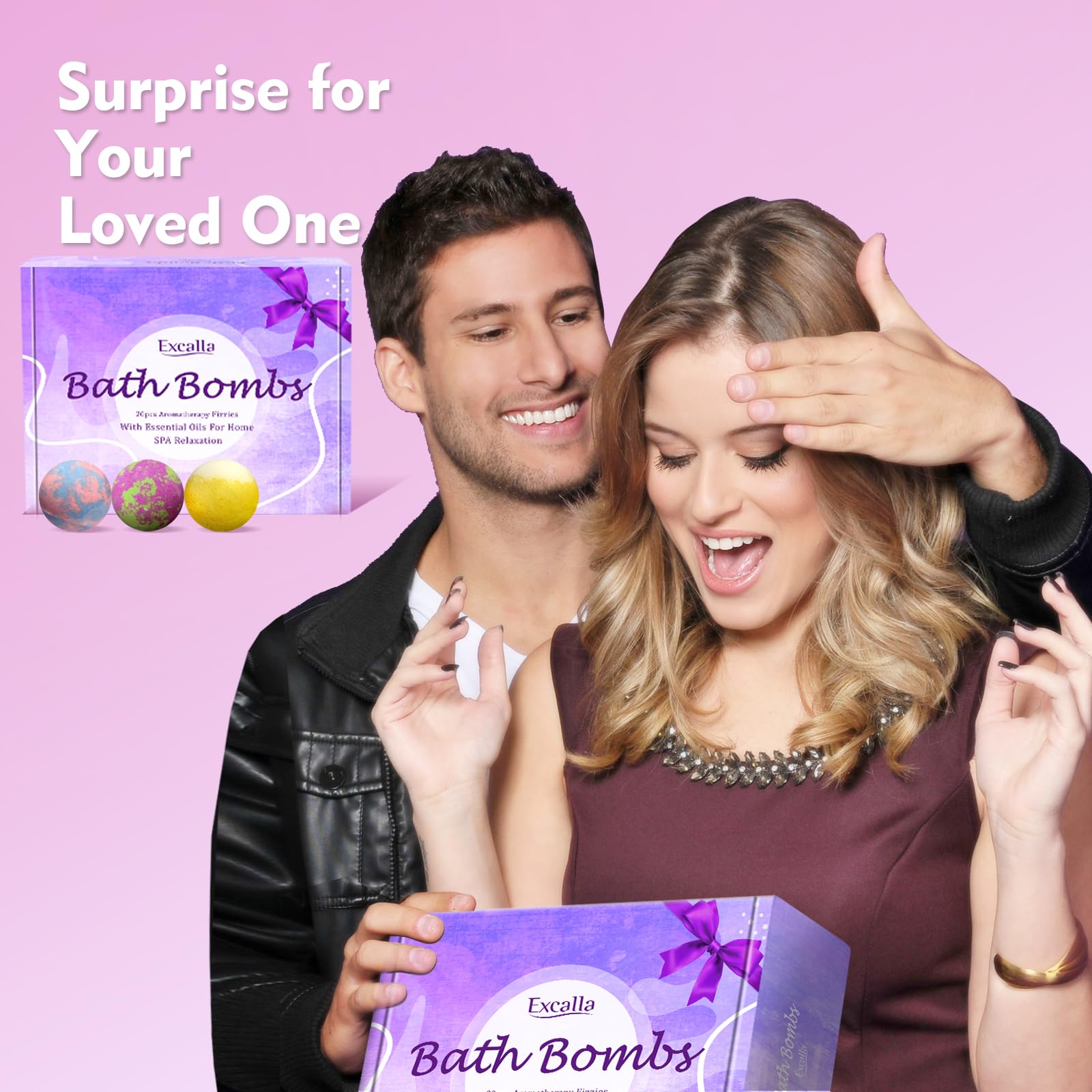 Excalla bath bombs gift idea for women and men.