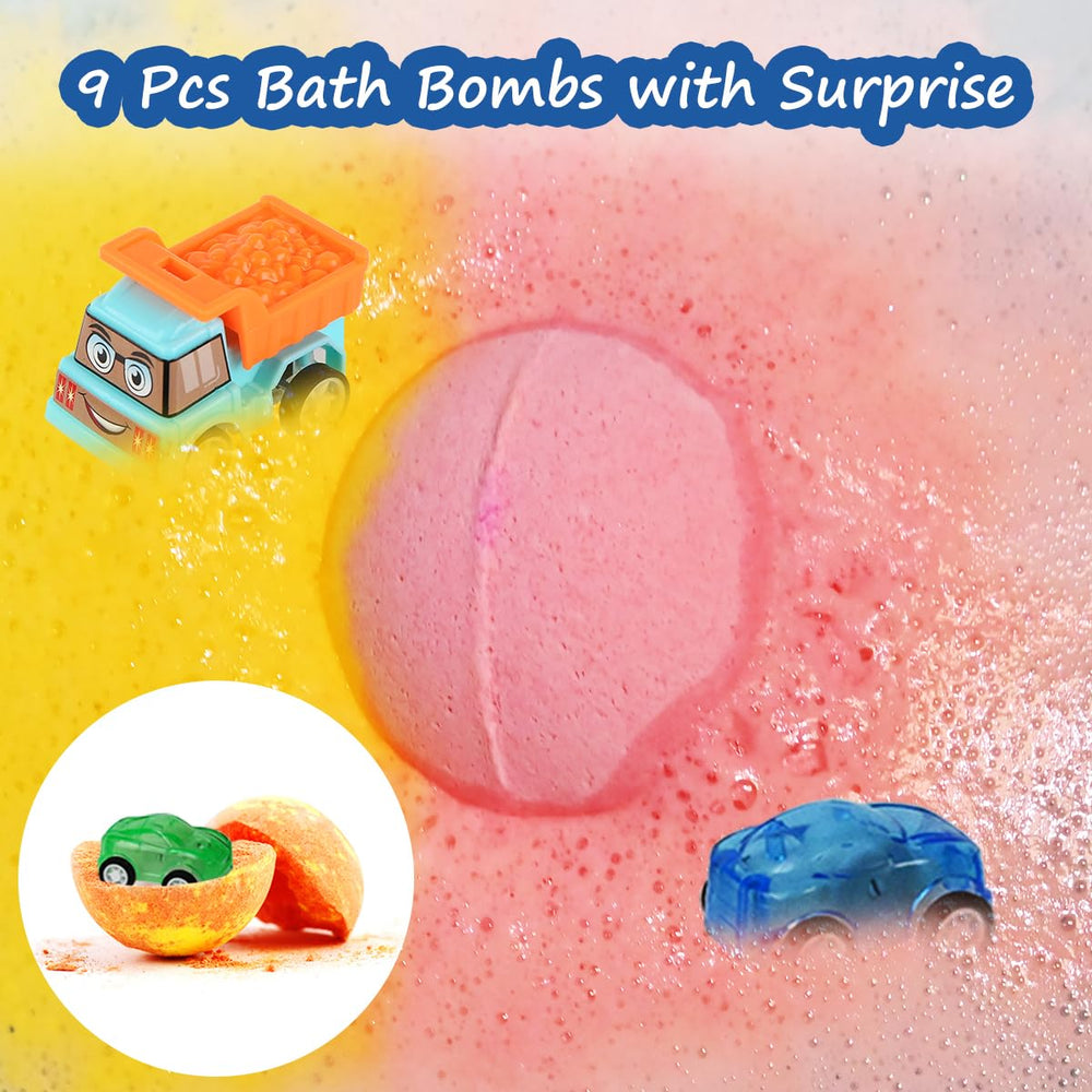 Excalla bath bombs release rich bubbles and vibrant colors for kids.