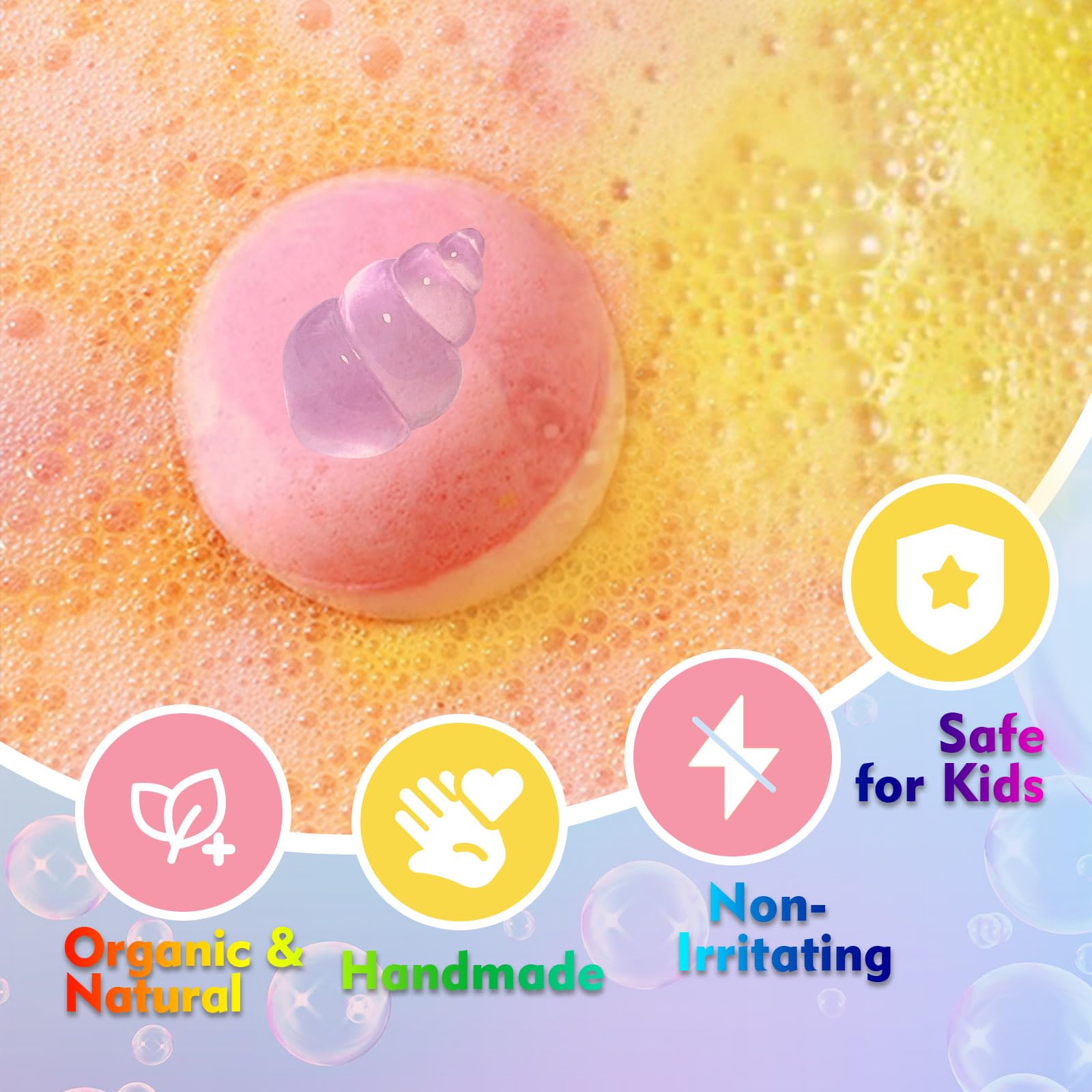 Excalla bath bombs scented varieties listing mood-enhancing fragrances.
