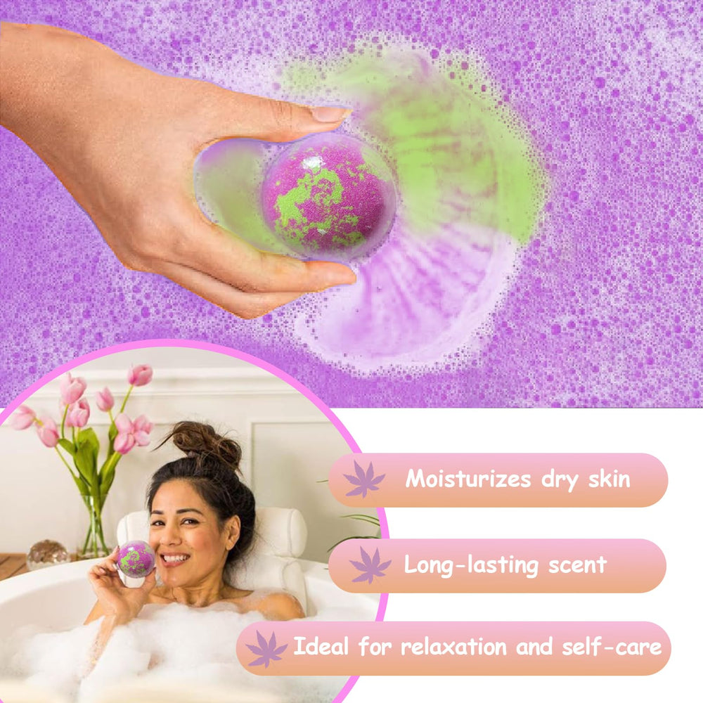 Excalla bath bombs enriched with shea butter for moisturized skin.