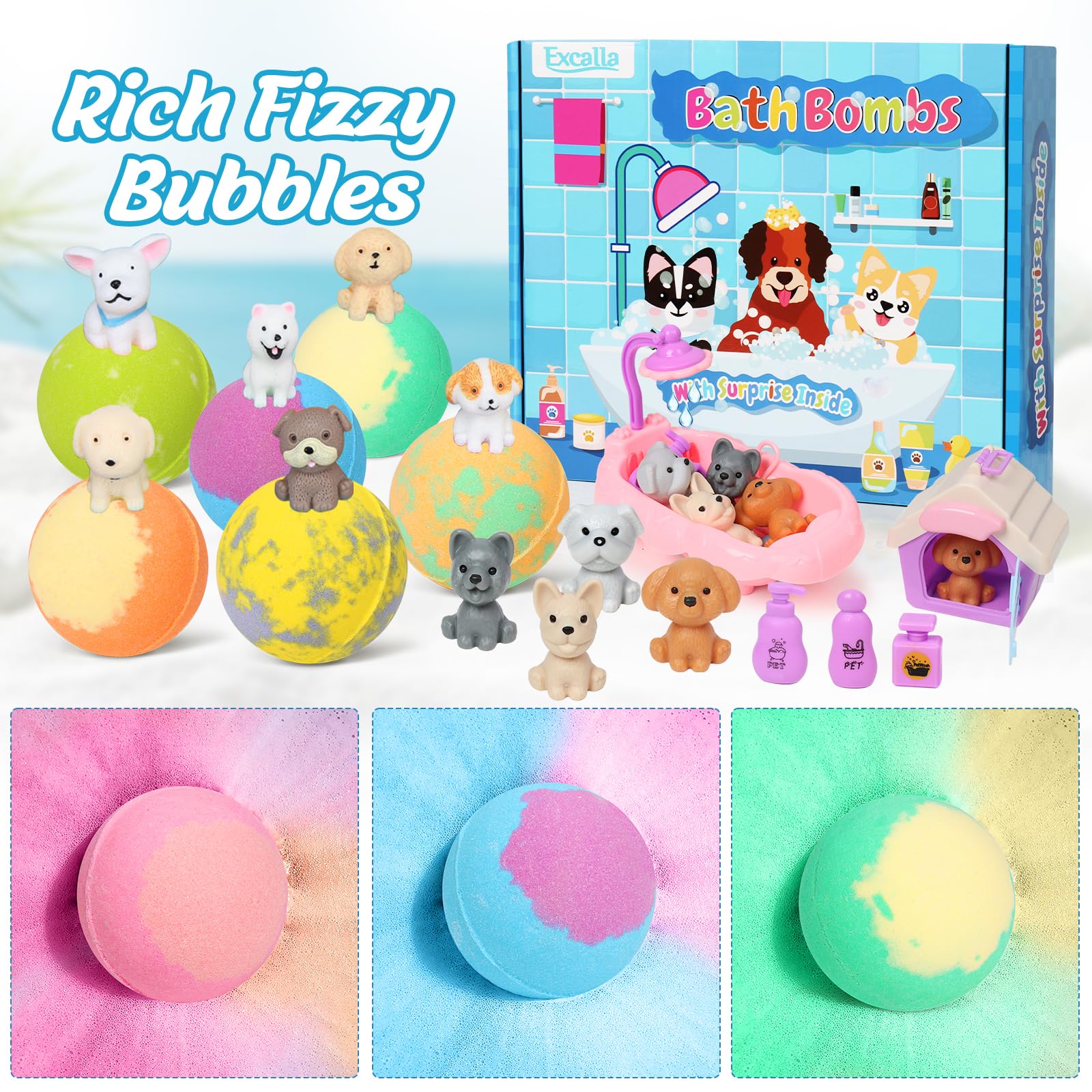 Excalla bath bombs varied scents collection to soothe and delight senses