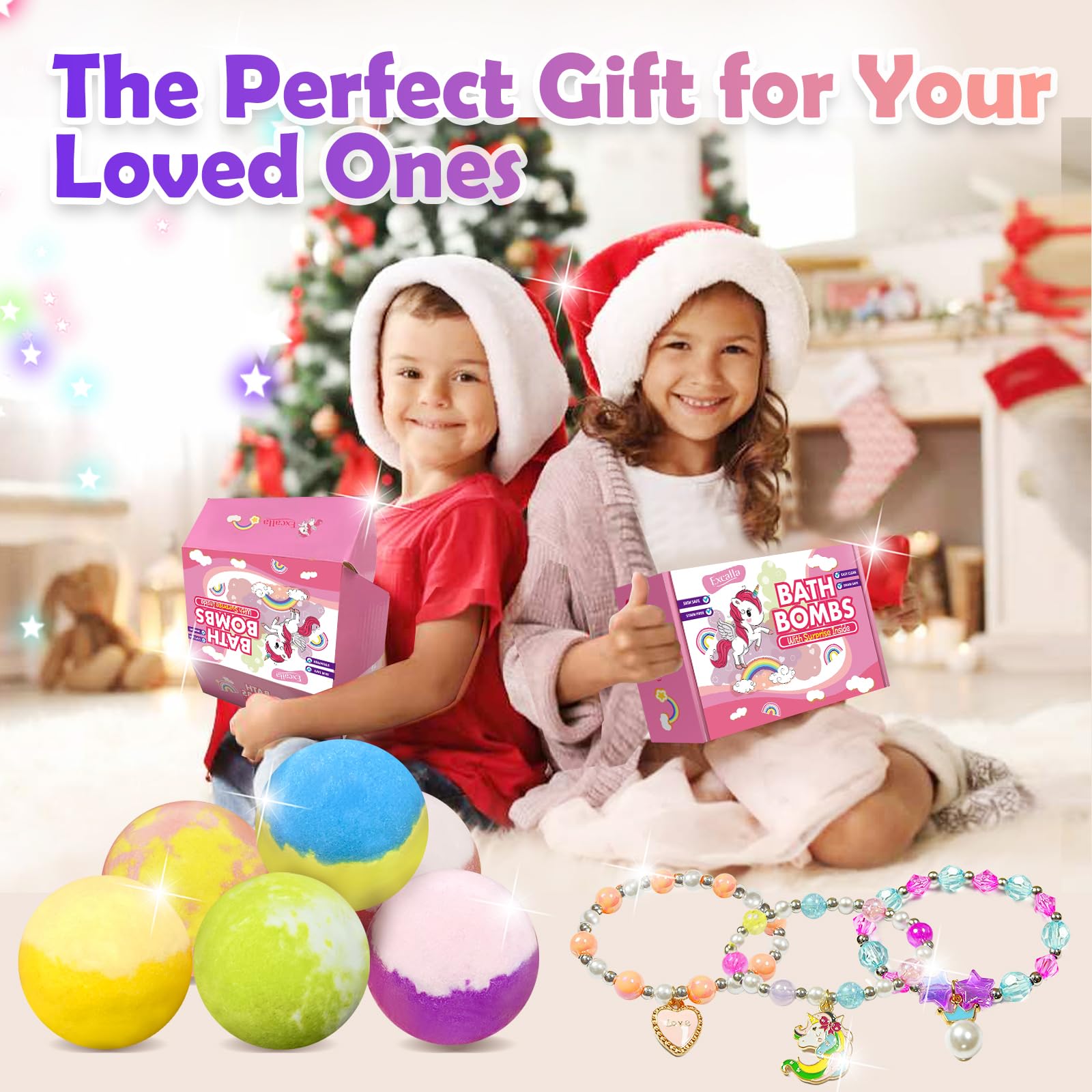 Excalla kid-friendly packaging keeps bath time tidy and fun.