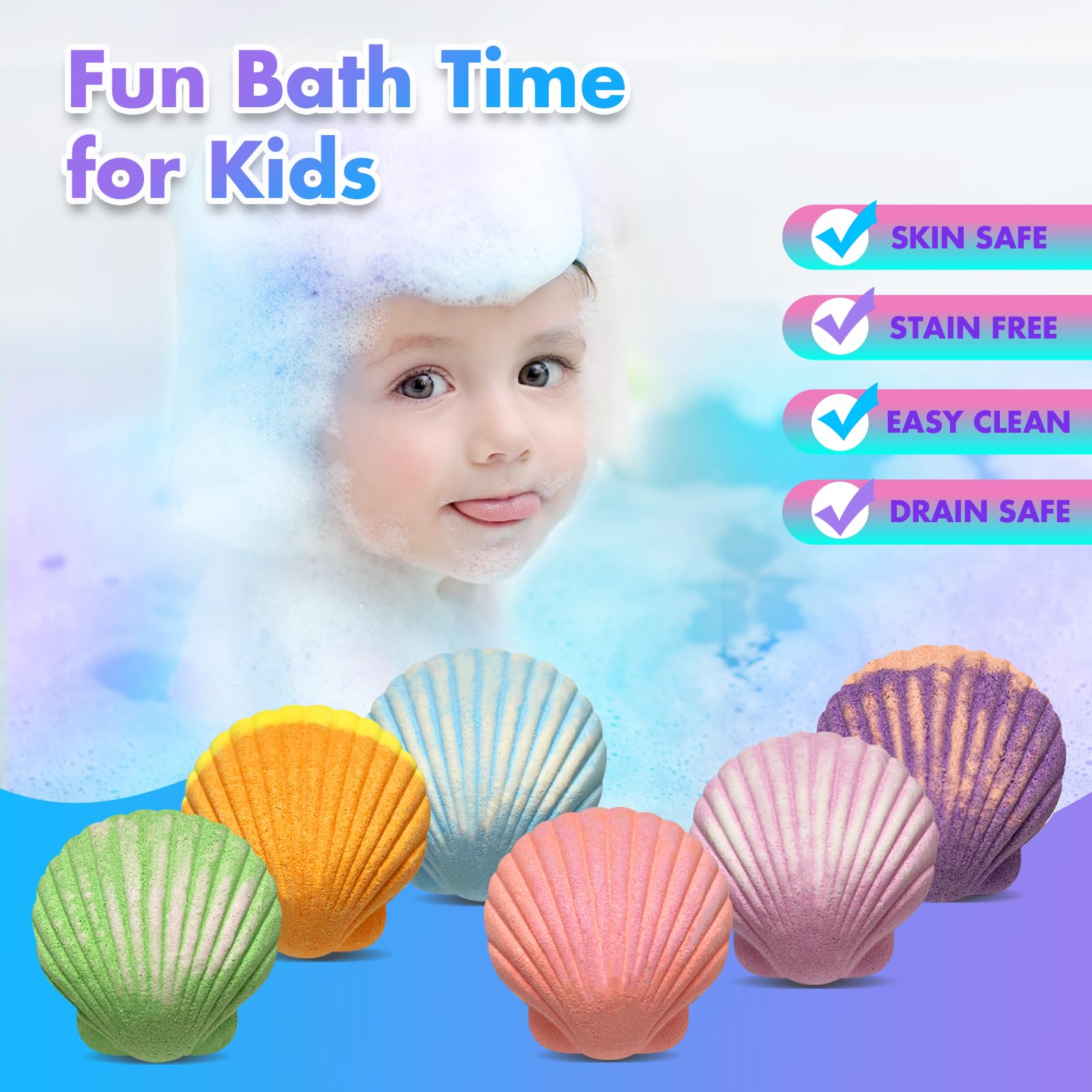 Excalla Mermaid Bath Bombs come in gift-ready packaging