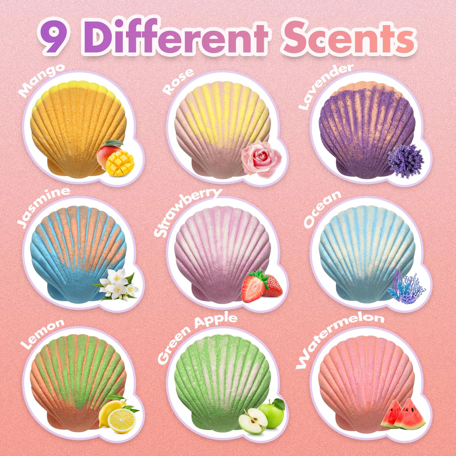 Excalla Mermaid Bath Bombs are organic, paraben-free and safe for kids
