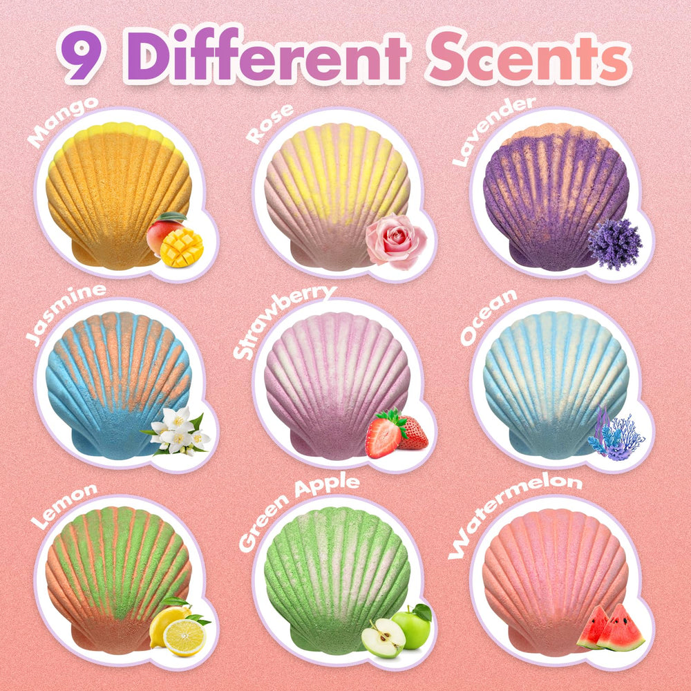 Excalla Mermaid Bath Bombs are organic, paraben-free and safe for kids