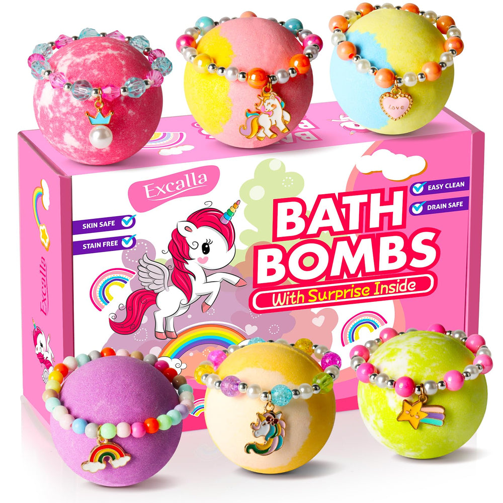 Excalla unicorn bath bomb with surprise inside sparks imaginative bath time.
