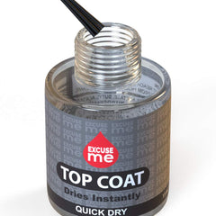 EXCUSE ME nail-strengthen-protect top coat helps nails feel sturdier