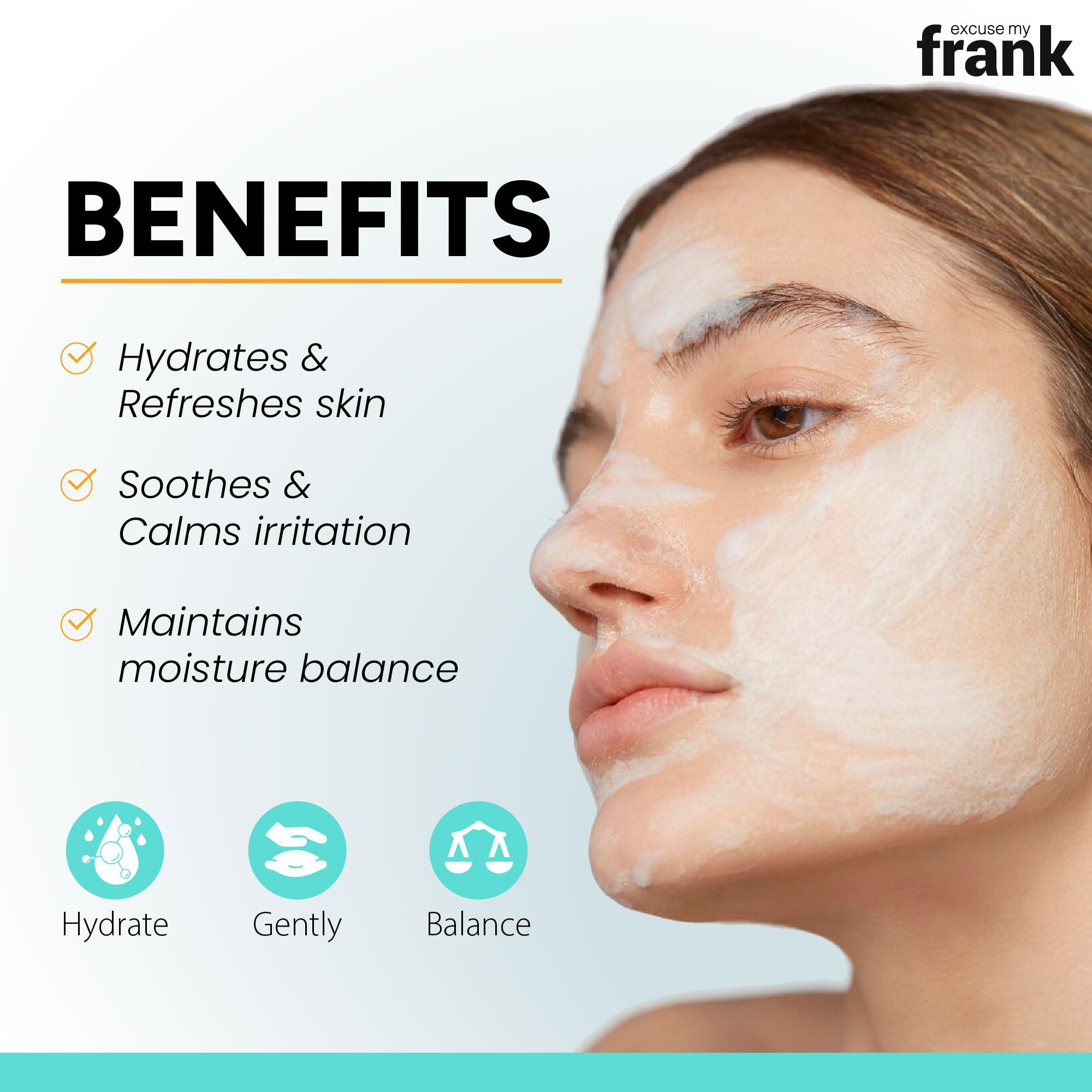 Excuse My Frank Hydra Cleansing Gel gel texture on skin.