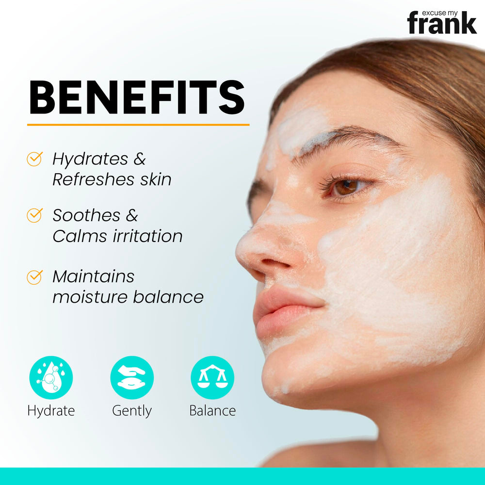 Excuse My Frank Hydra Cleansing Gel gel texture on skin.