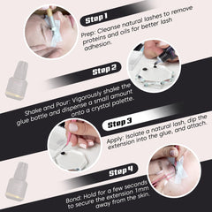 Close-up of cap and nozzle for precise lash adhesion.