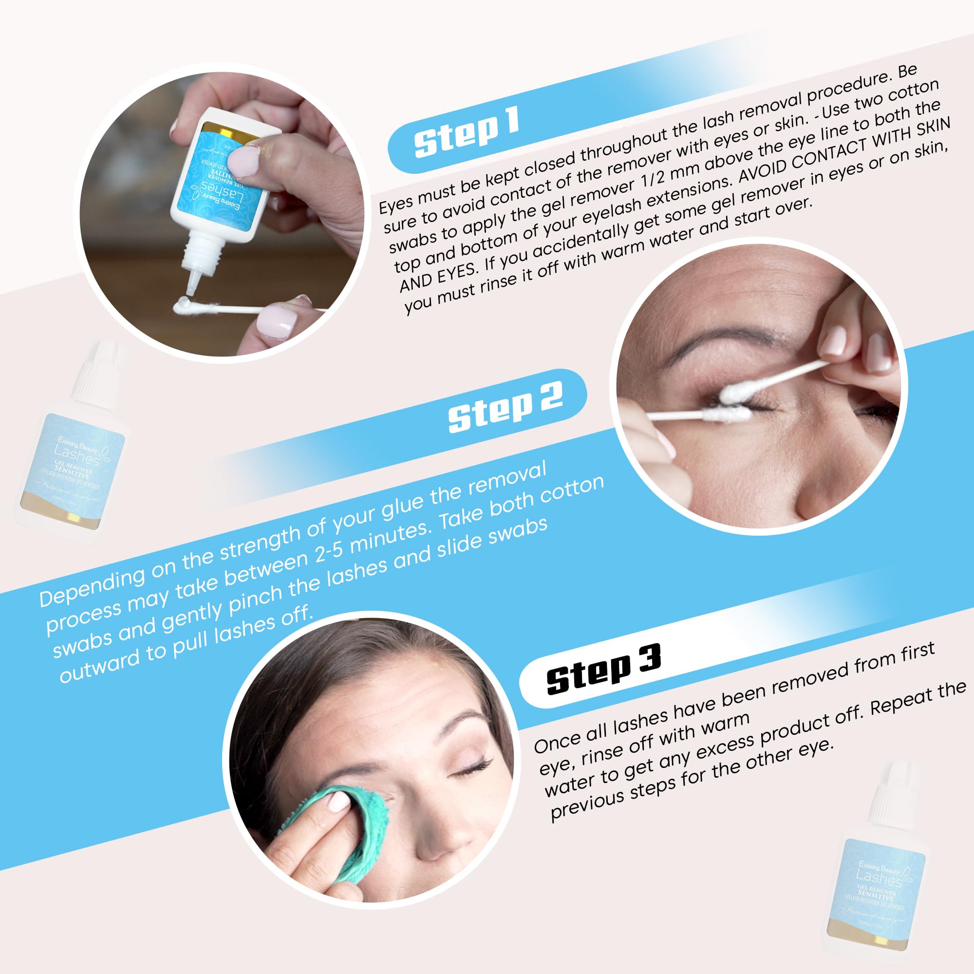 Existing Beauty lash remover gel application closeup for precise lash glue removal.