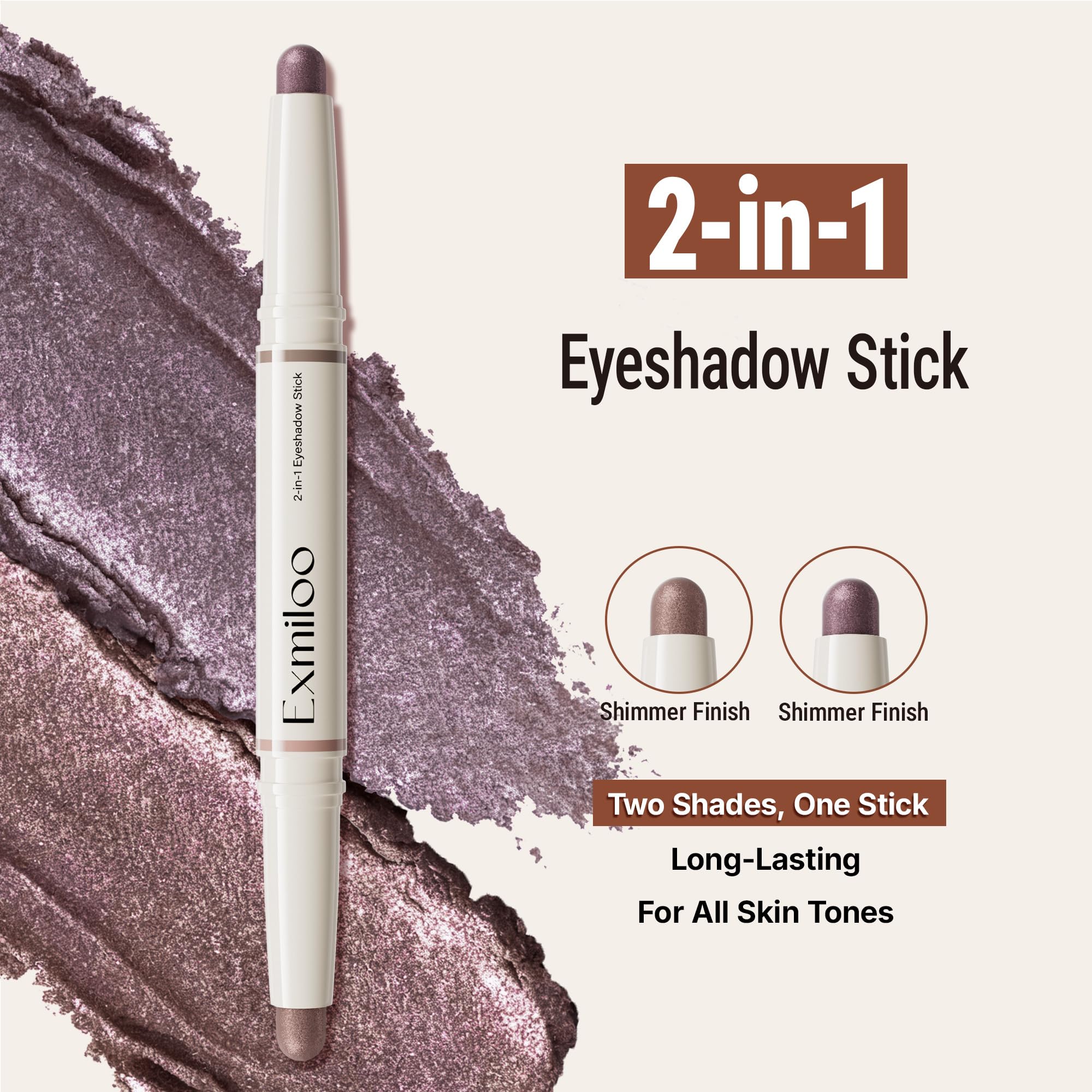 exmiloo Cream Eyeshadow Stick close-up of creamy texture and glide