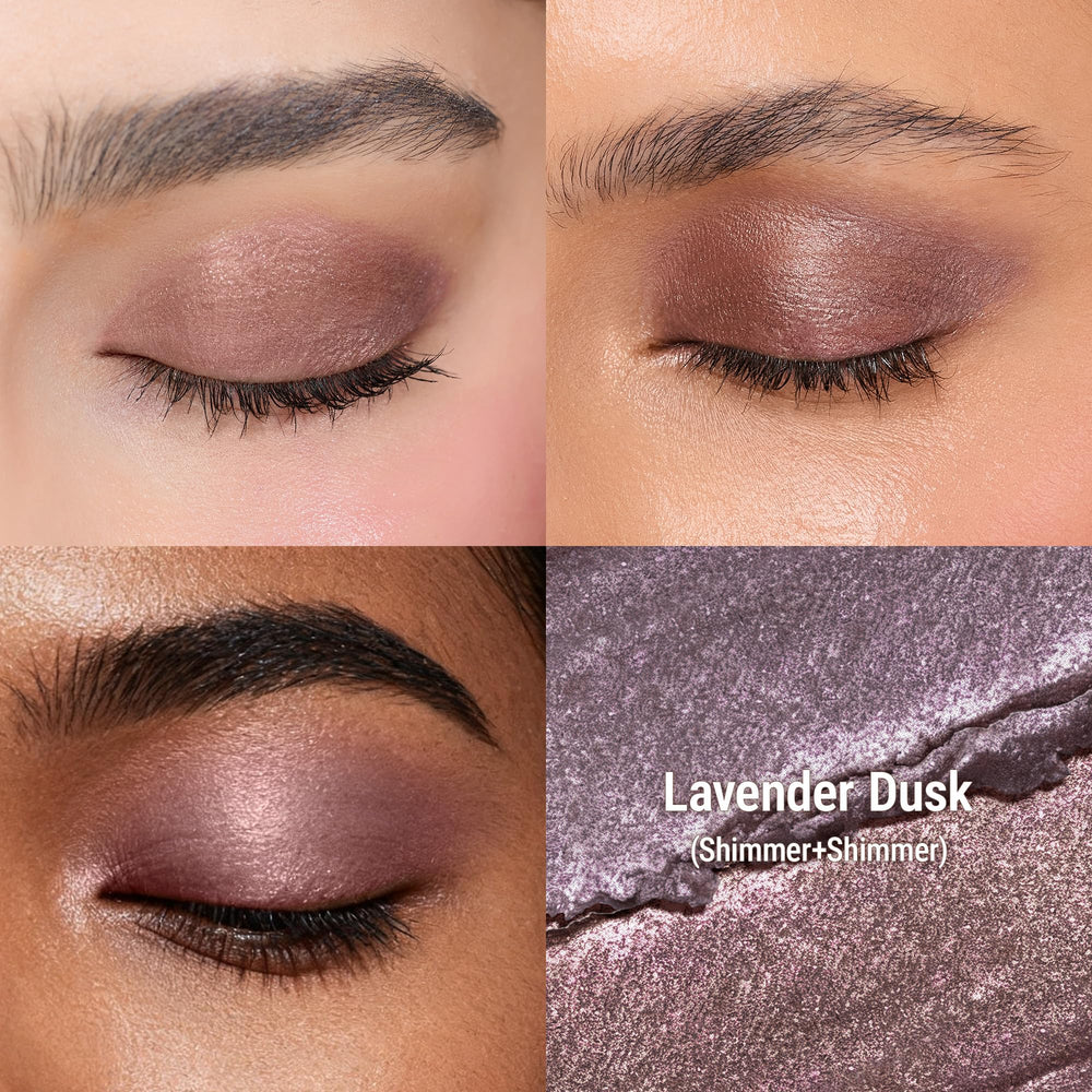 exmiloo Lavender Dusk swatch shows shimmering lavender shade with smooth payoff