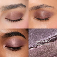exmiloo Lavender Dusk swatch shows shimmering lavender shade with smooth payoff