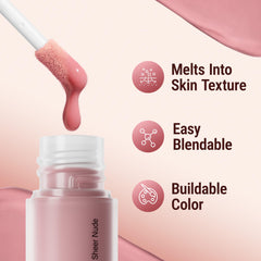 Exmiloo liquid blush soft matte finish for natural-looking cheeks.