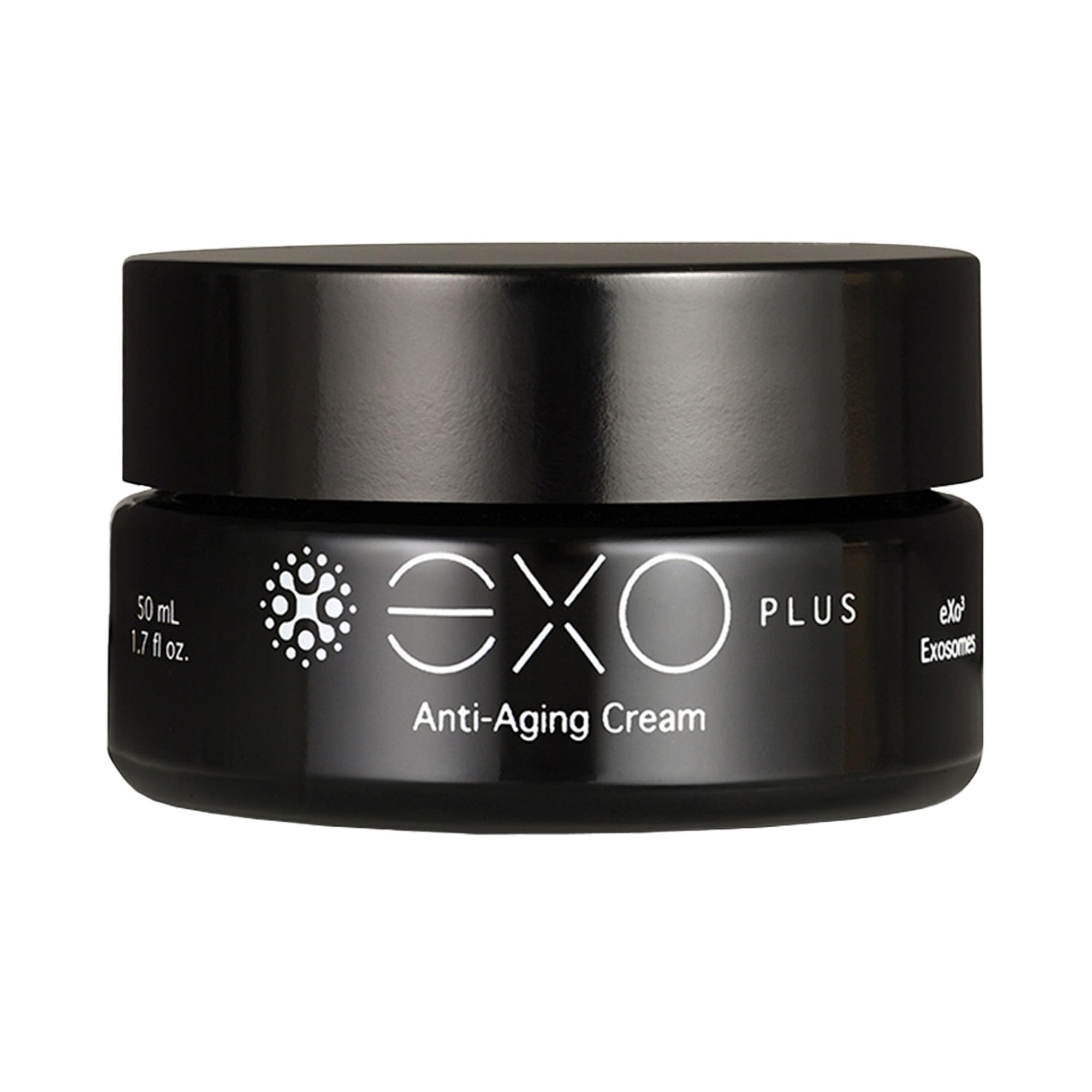 EXOCEUTICALS EXO PLUS cream jar; silky hydration suitable as daily makeup base.