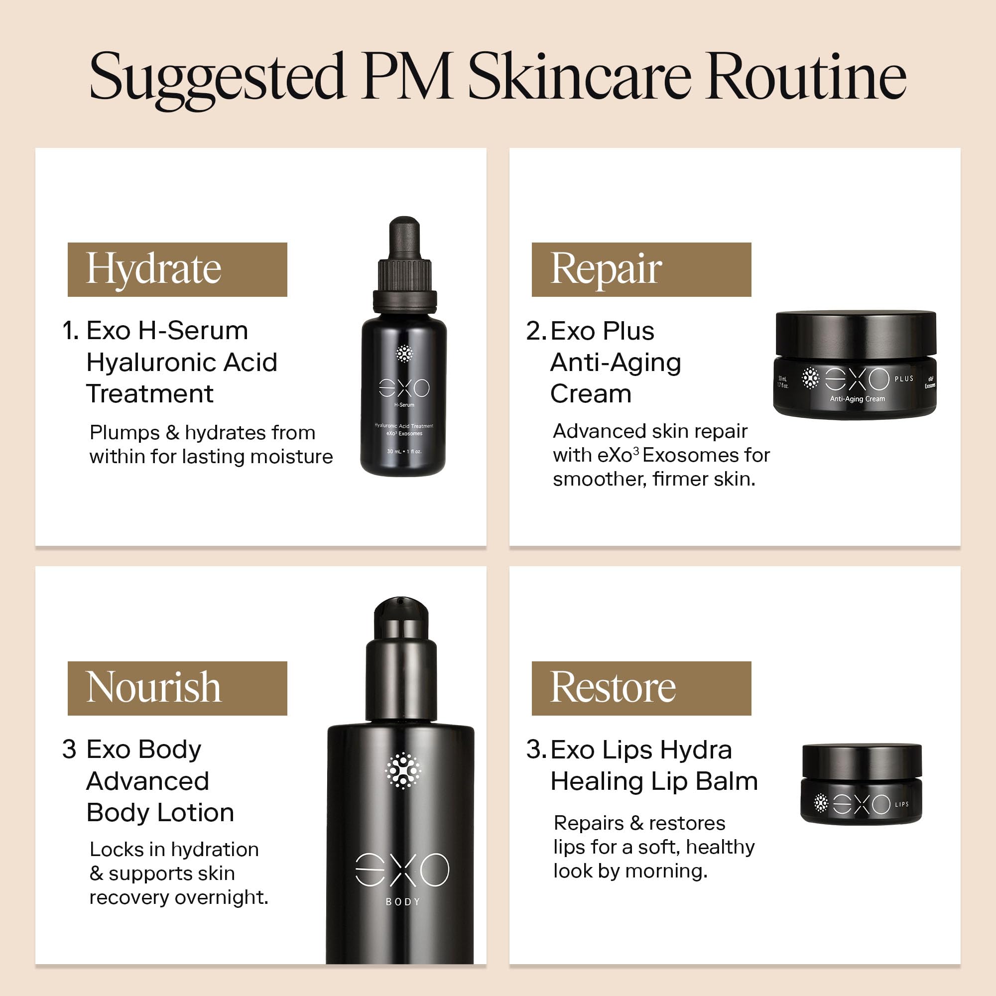 EXOCEUTICALS fragrance-free formula; fragrance-free option for sensitive skin.