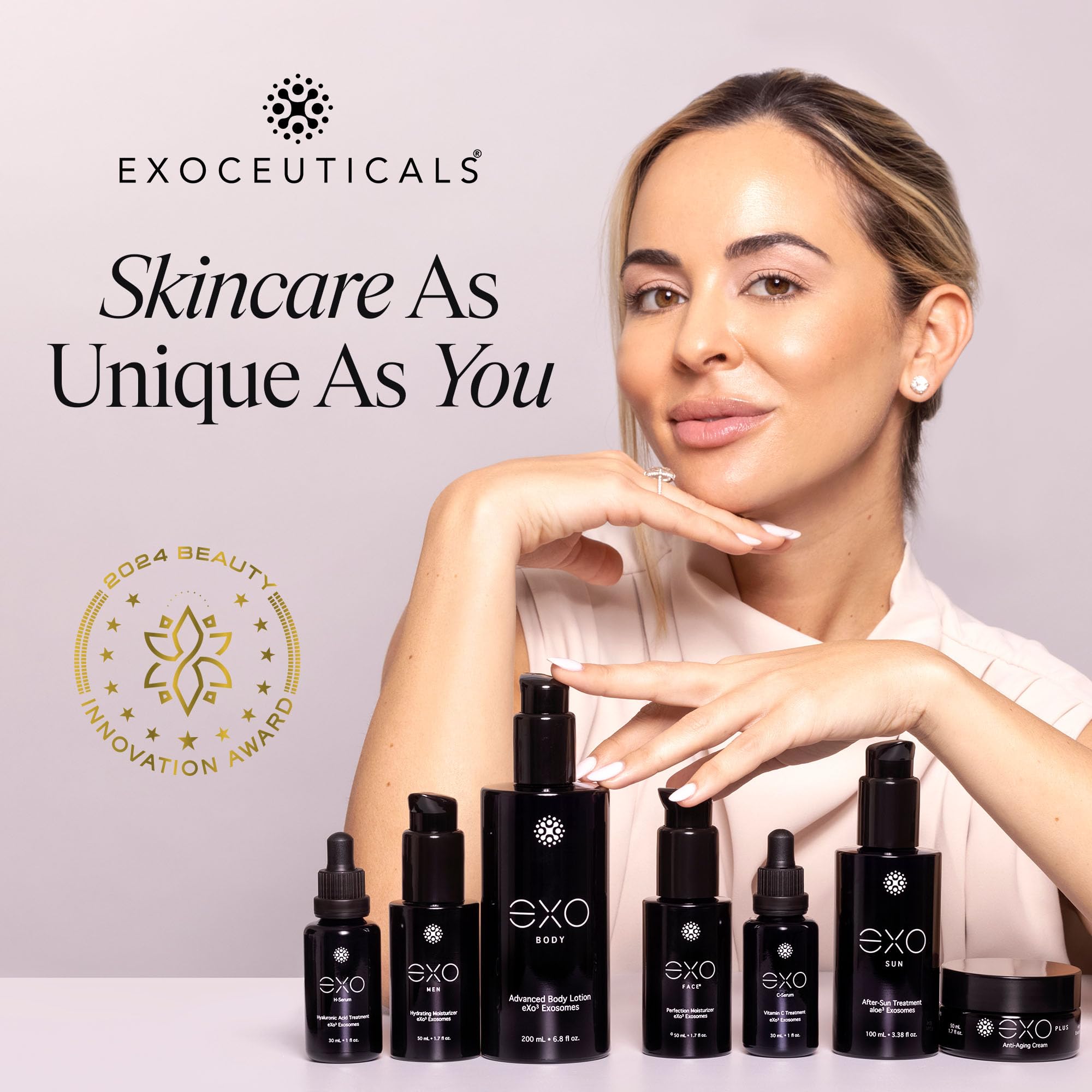 EXOCEUTICALS makeup-base-ready skin; melts invisibly to prime for makeup.