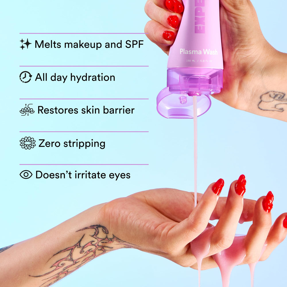 Experiment Plasma Wash low-foam creamy texture demonstrated during lather