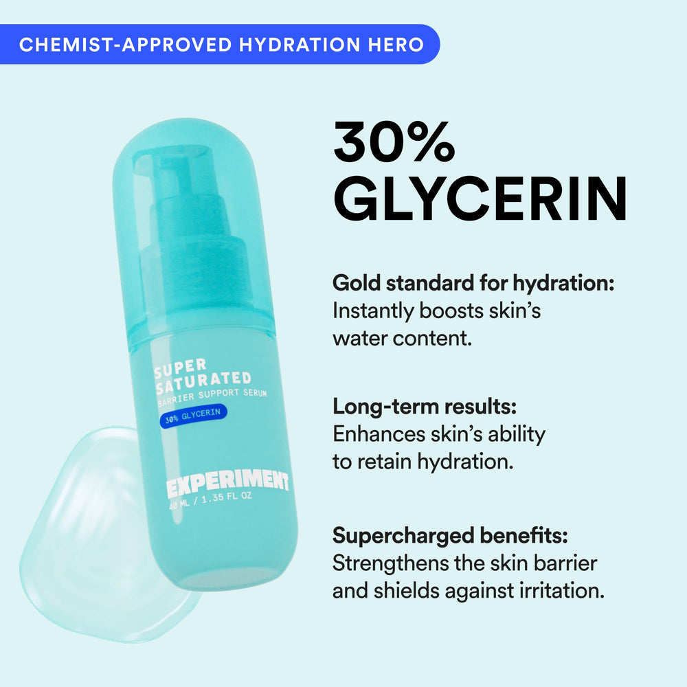 Experiment serum glow on cheek illustrating dewy finish and hydration.
