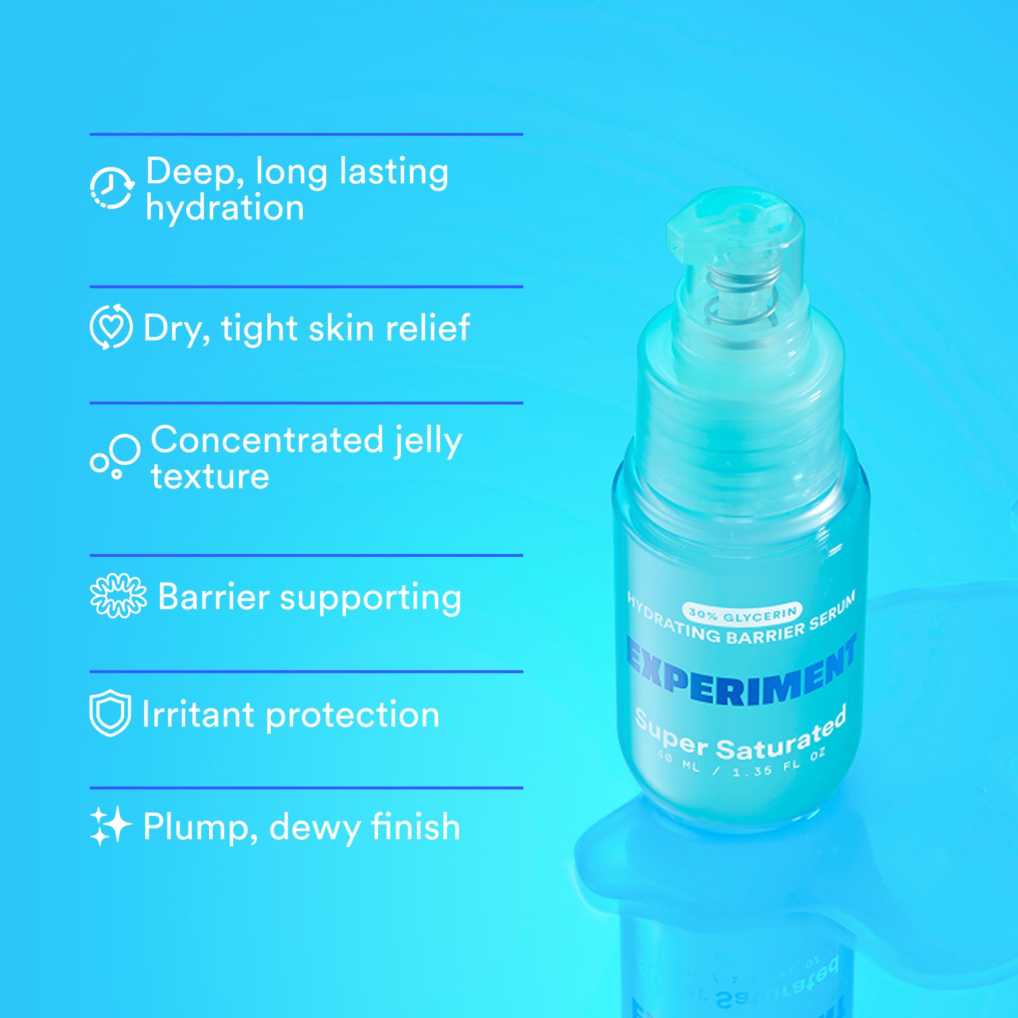 Experiment serum in hand ready for application, smooth and nourishing.