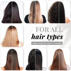 Expert Hair Sensation keratin application cream being applied for smooth, straight results.