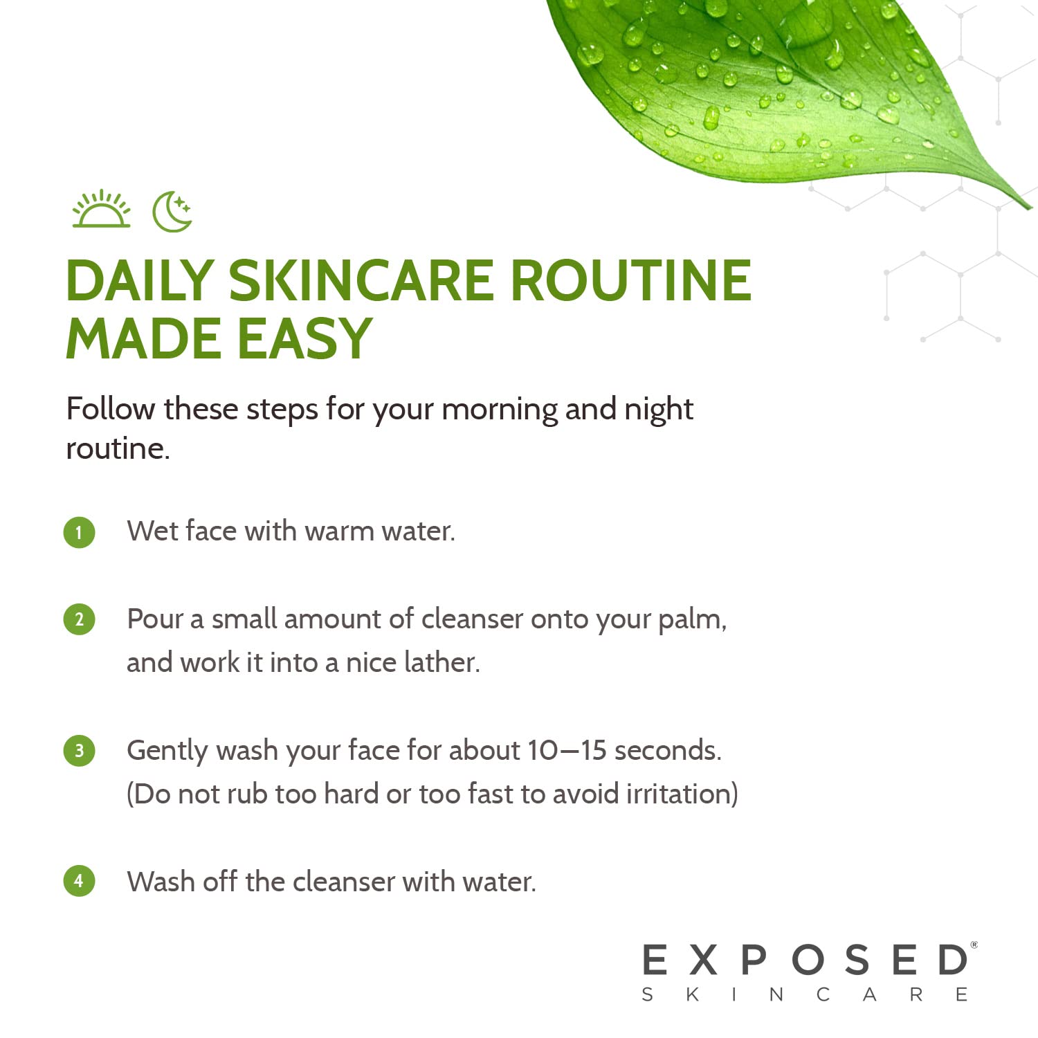 Exposed Skin Care acne cleanser after-use hydrated skin appearance.