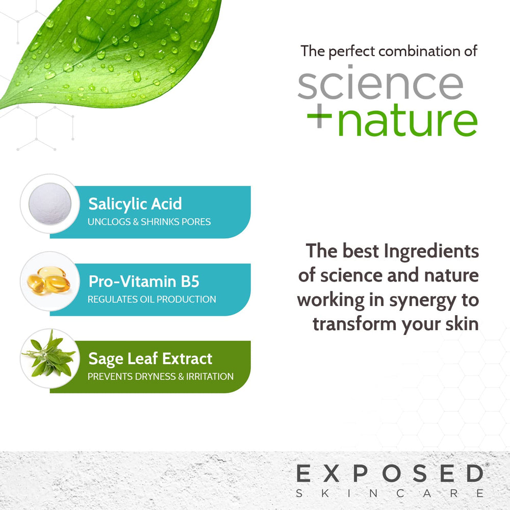 Exposed Skin Care acne cleanser compact packaging for travel convenience.