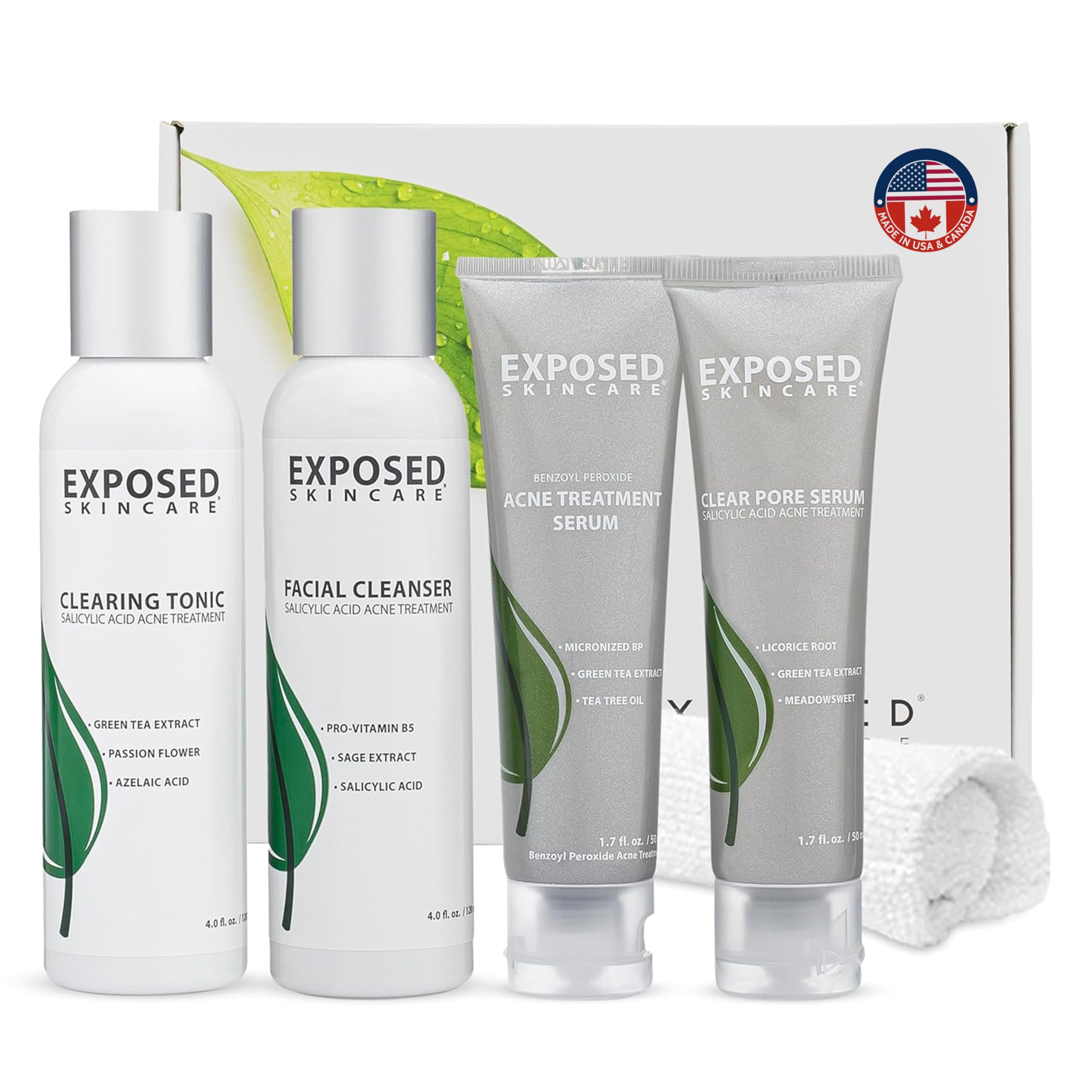 Exposed Skin Care Basic Acne Kit packshot for a clearer skin routine.