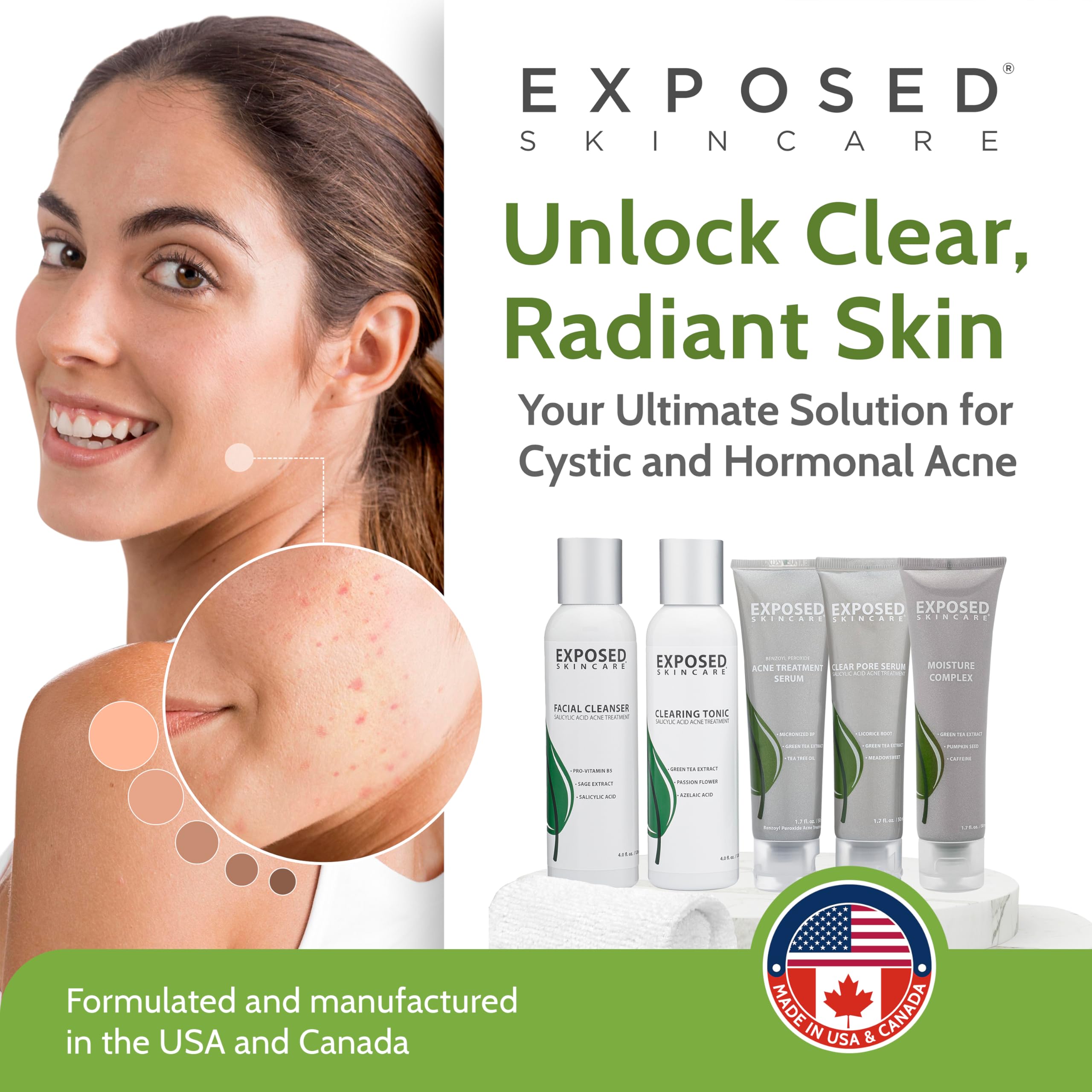Exposed Skin Care clarifying serum texture on skin with hydrating feel.