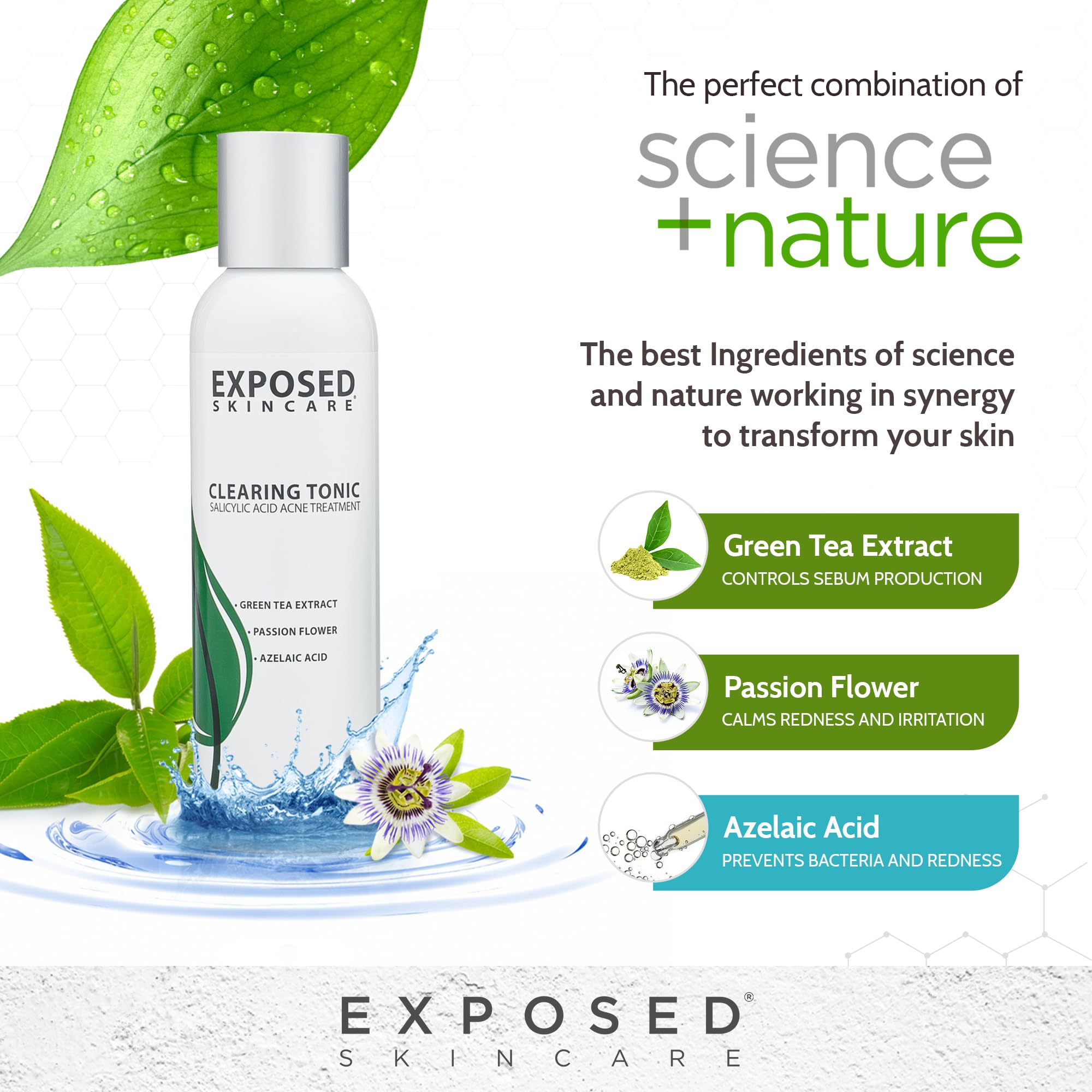 Exposed Skin Care Clearing Toner tester for acne-prone skin