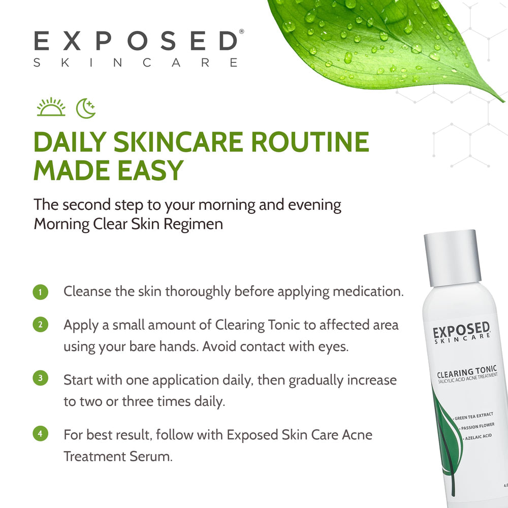 Exposed Skin Care Clearing Toner nighttime routine setup