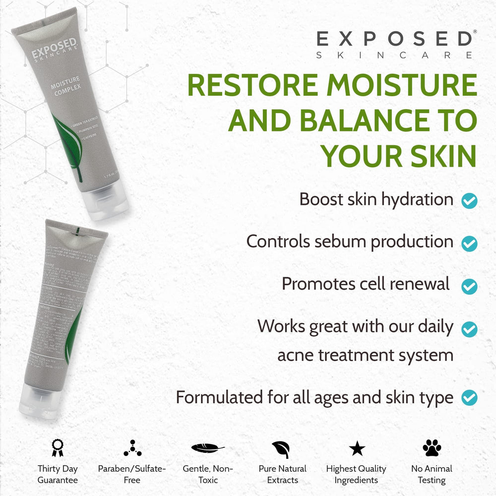 Exposed Skin Care Moisture Complex caffeine extract close-up hints energizing morning routine