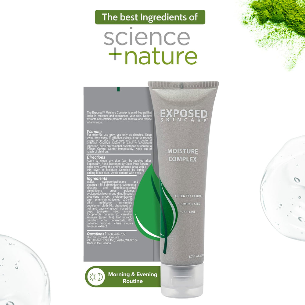 Exposed Skin Care Moisture Complex pumpkin seed close-up illustrates nourishing botanicals