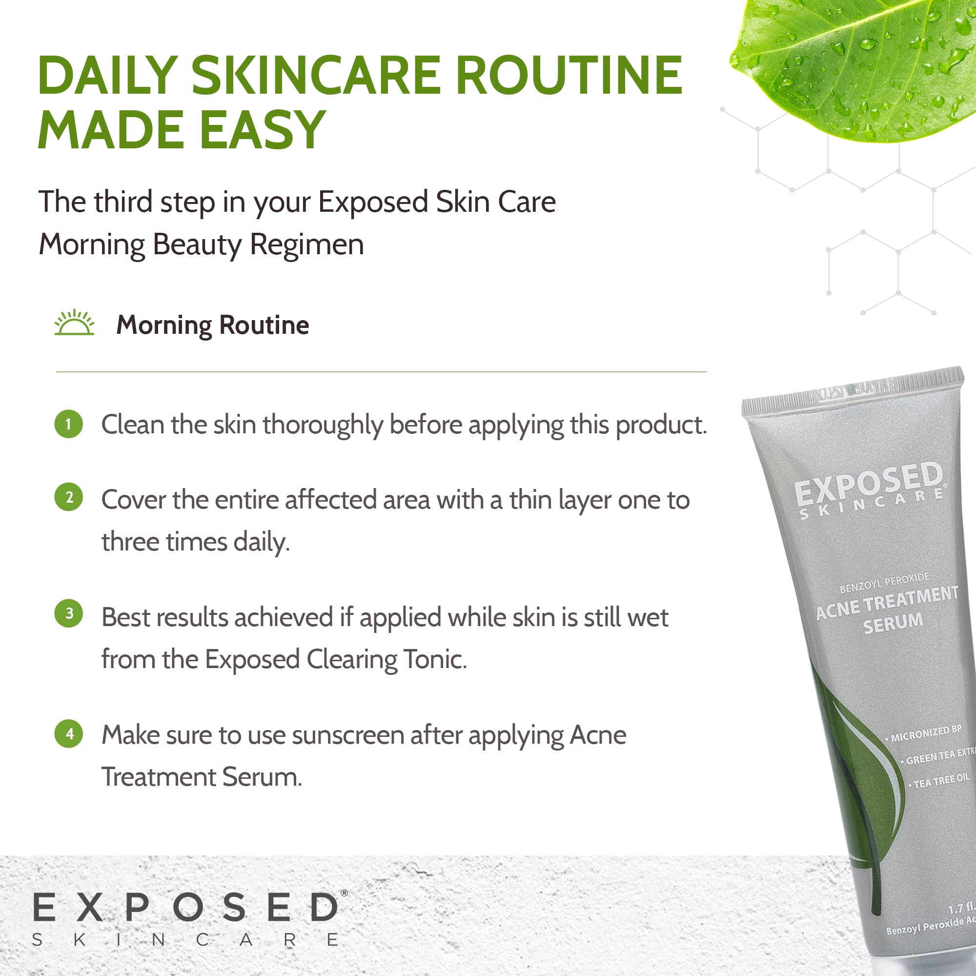 Exposed Skin Care gentle formula shown on bottle for sensitive skin.