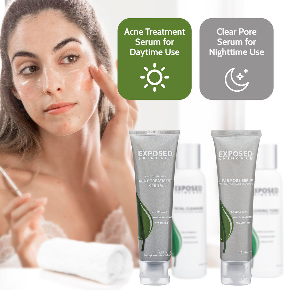 Exposed Skin Care teen and adult users applying the kit productively.
