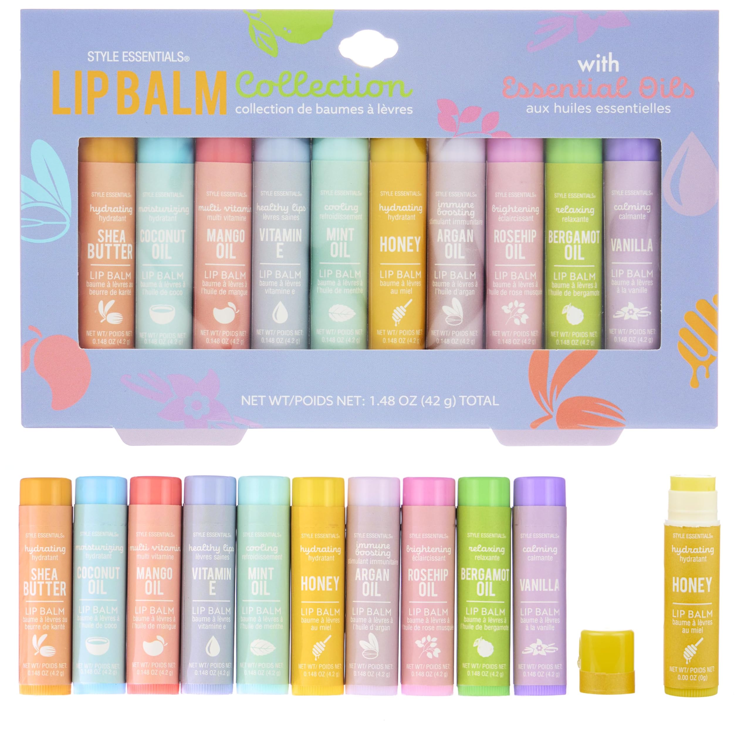 Expressions 10pc lip balm collection tubes for convenient on the go hydration