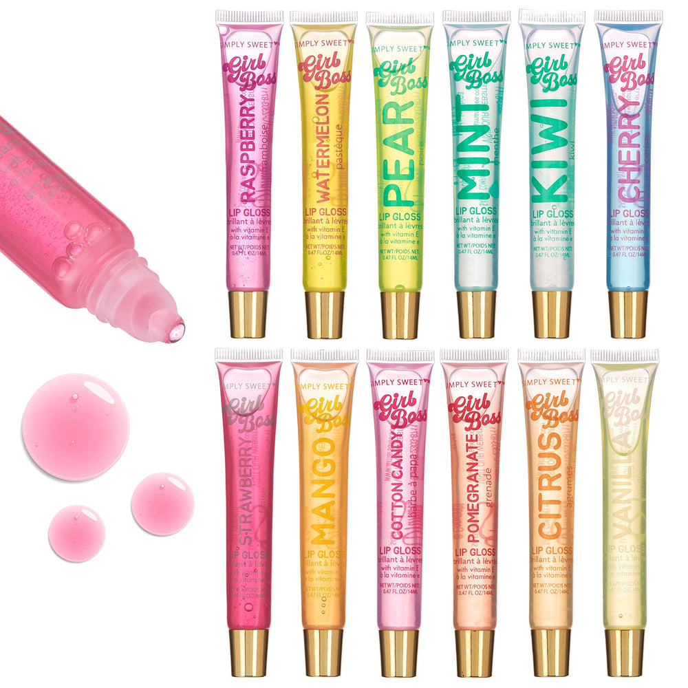 EXPRESSIONS clear lip gloss pack with twist-top tubes for mess-free application.