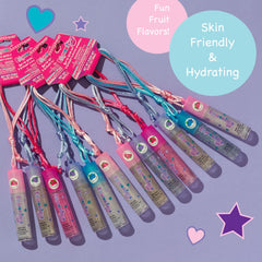 Expressions fruit-flavored gloss necklace for all-day hydration and style.