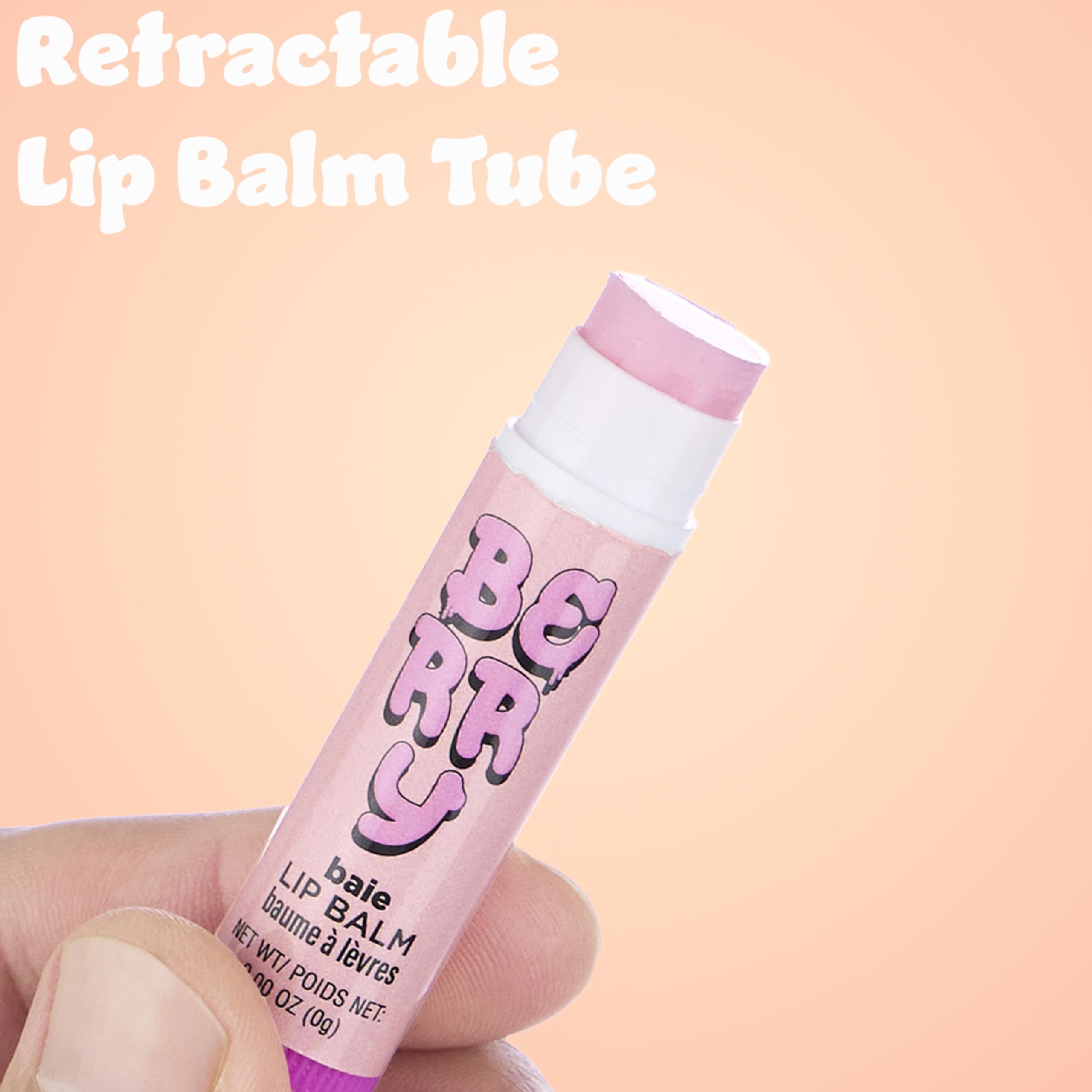 Expressions Kiwi lip balm tube keeps lips hydrated during travel.