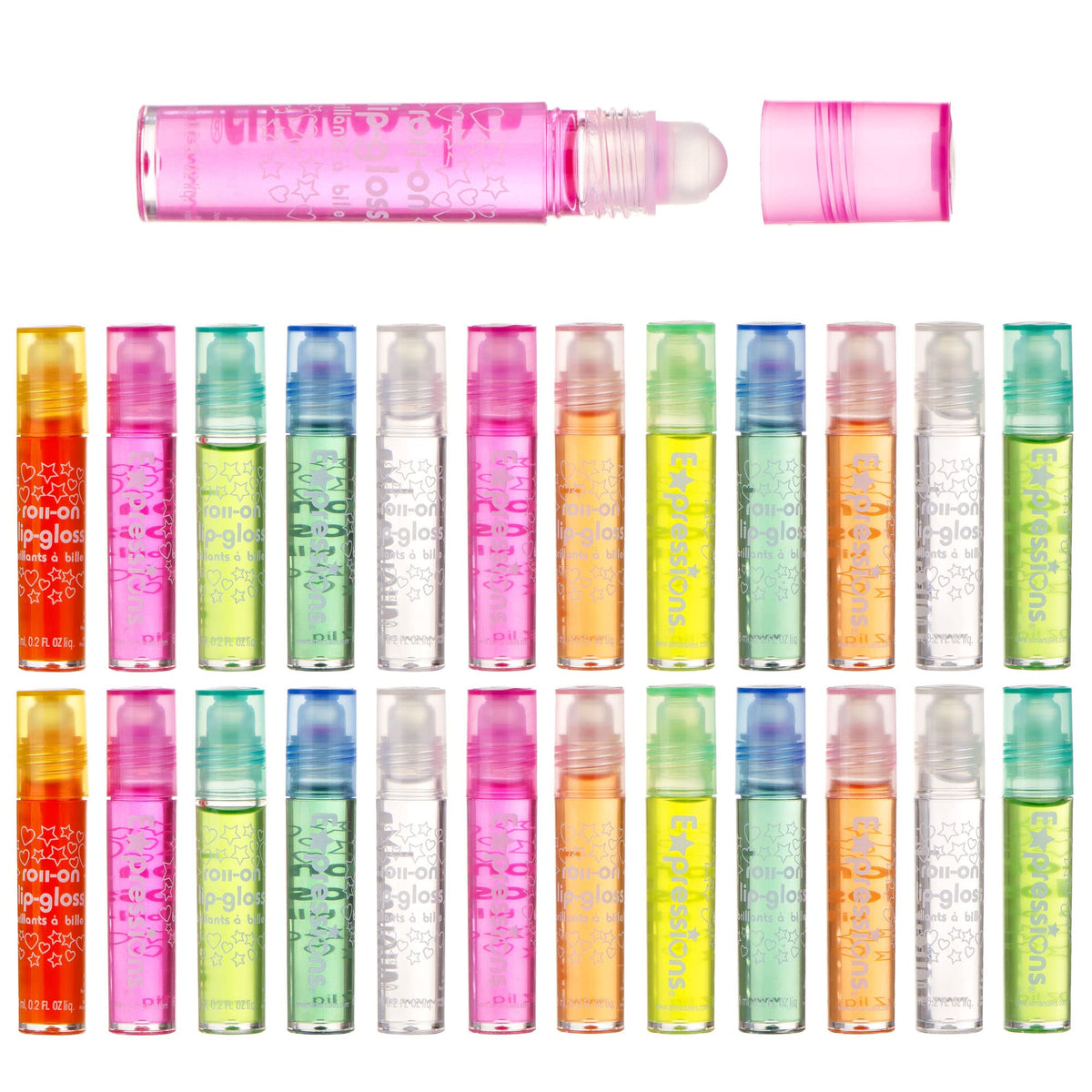 Expressions girl 24pc lip gloss set in carrying case, great for travel and gifting