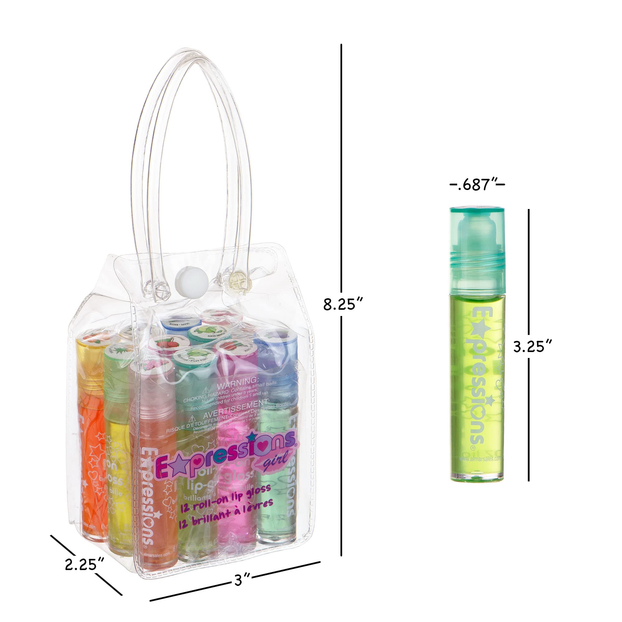 Expressions girl green apple roll-on gloss with moisture-rich formula