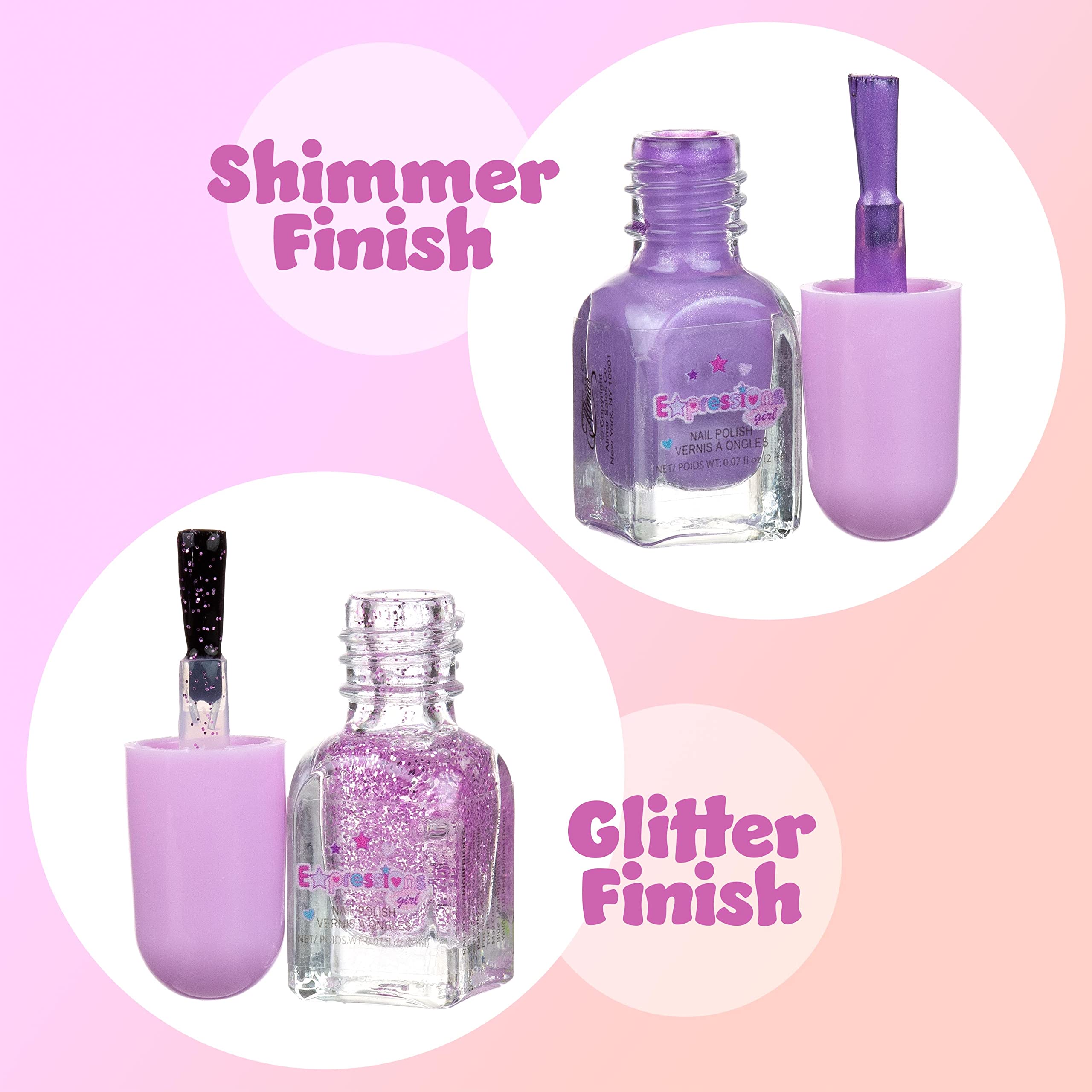 EXPRESSIONS shiny nail polishes provide bold, clean looks for everyday style.