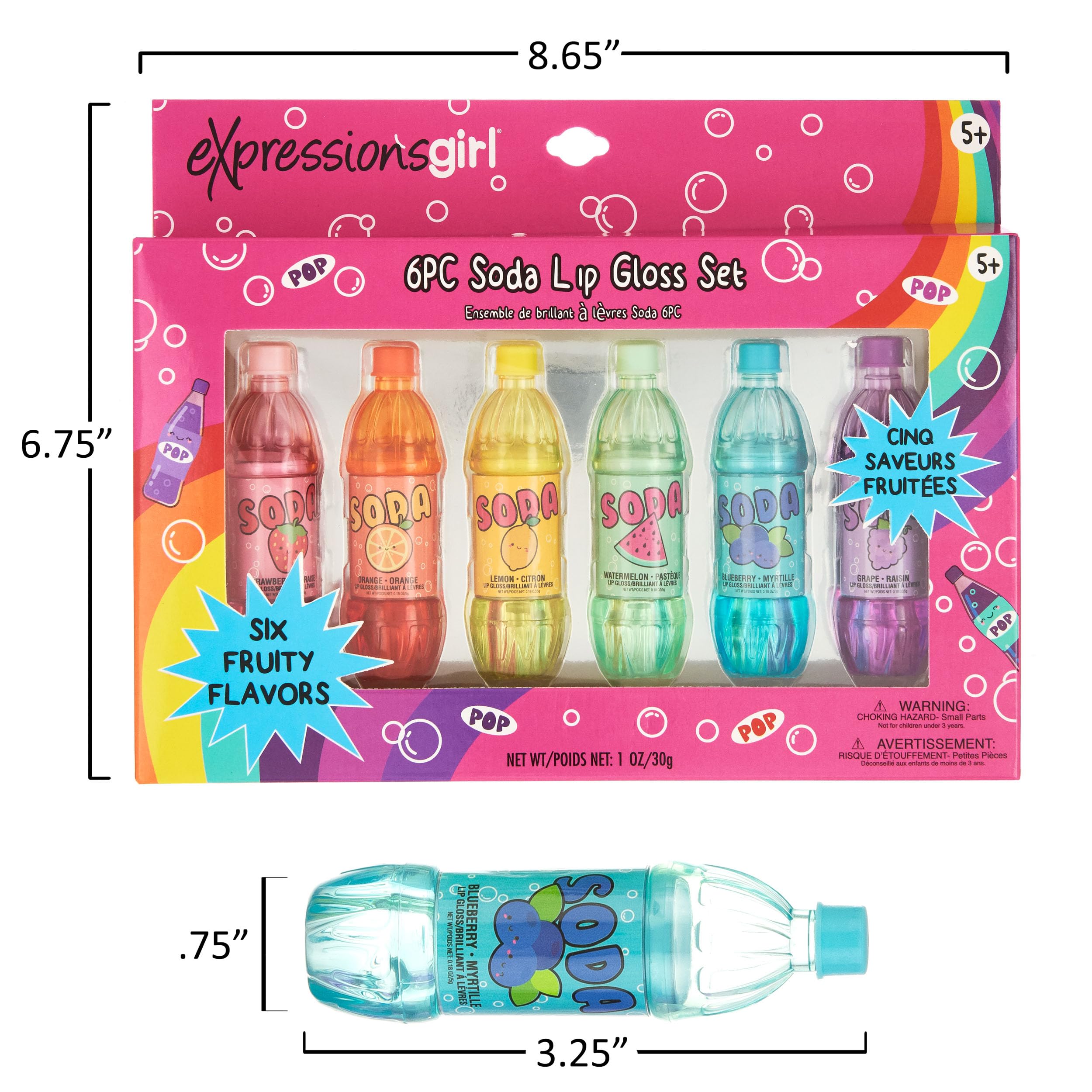 Expressions Soda Pop Lip Gloss grape bottle, rich pigment and shine.