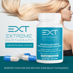 EXTREME HAIR THERAPY biotin capsules close-up, potential for stronger nails.